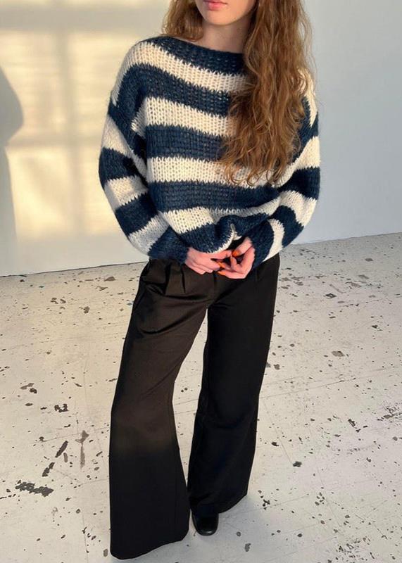 Pull oversize pour femme avec motif à rayures – Confortable, Stylé & Polyvalent