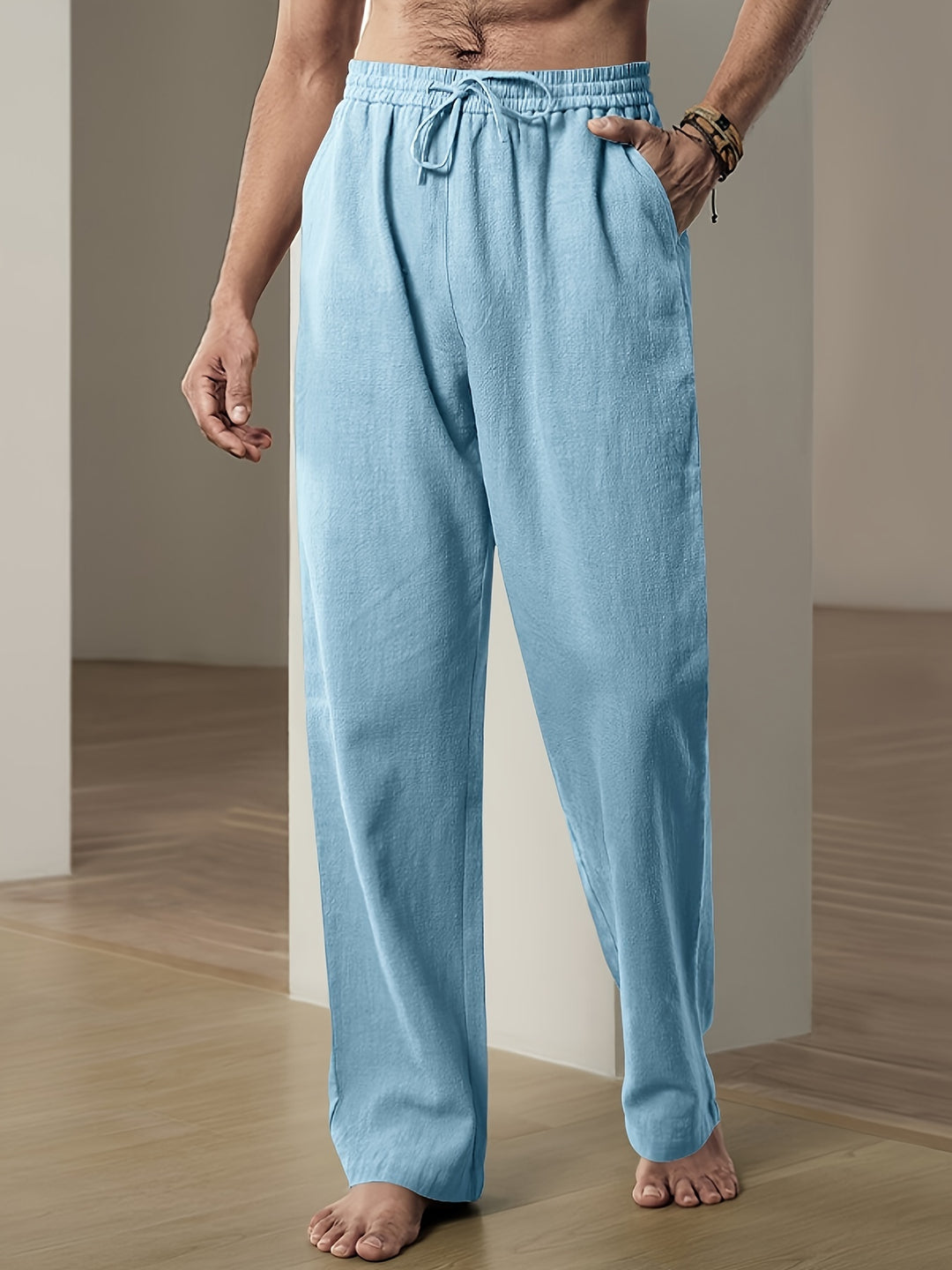 Morris | Pantalon en Lin Homme – Taille Élastique avec Cordon, Confort Respirant et Style Décontracté