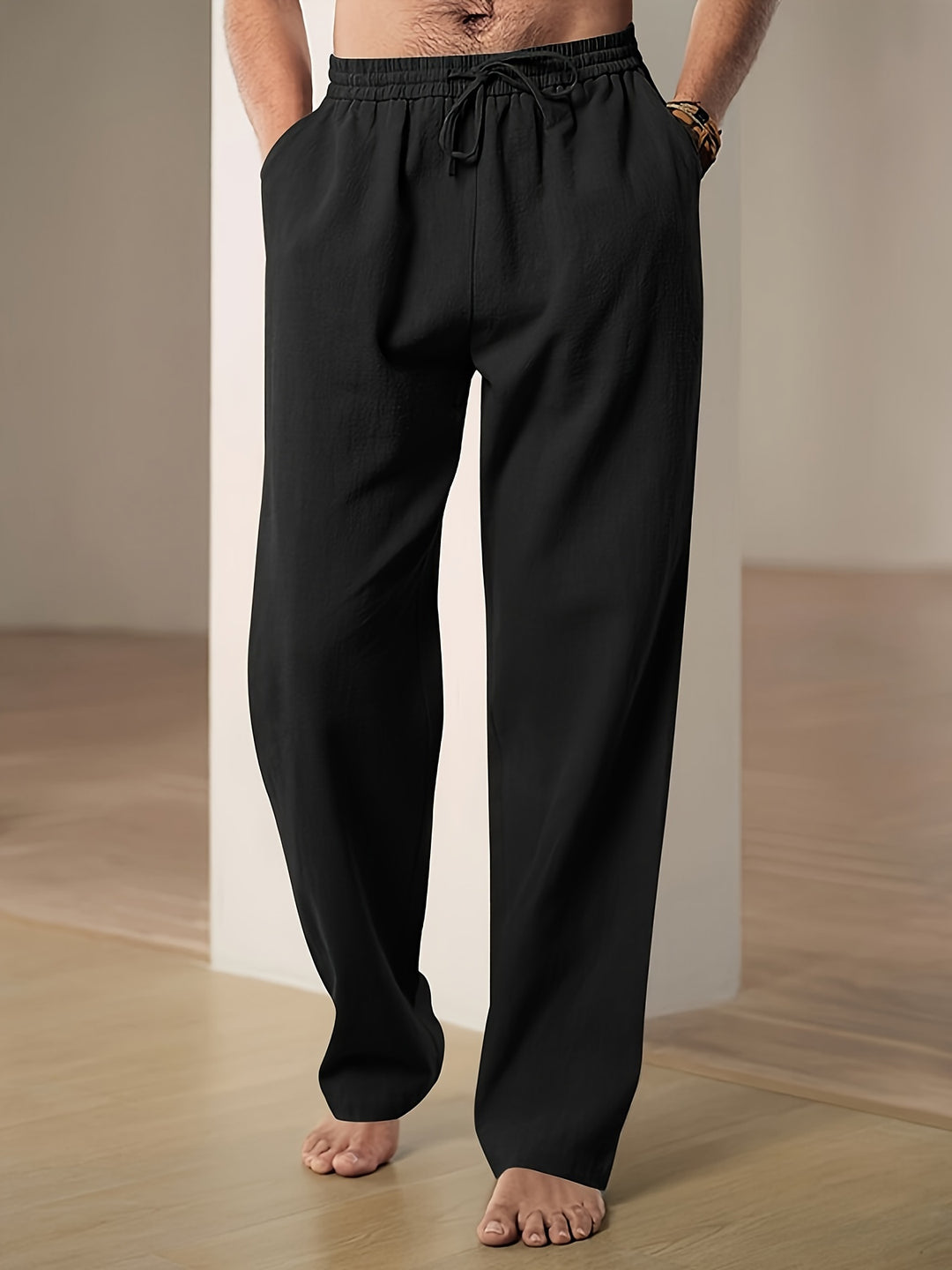 Morris | Pantalon en Lin Homme – Taille Élastique avec Cordon, Confort Respirant et Style Décontracté