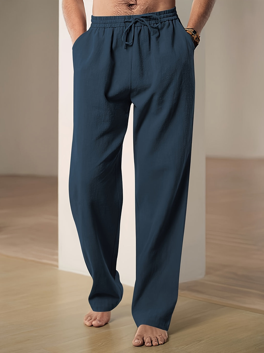 Morris | Pantalon en Lin Homme – Taille Élastique avec Cordon, Confort Respirant et Style Décontracté