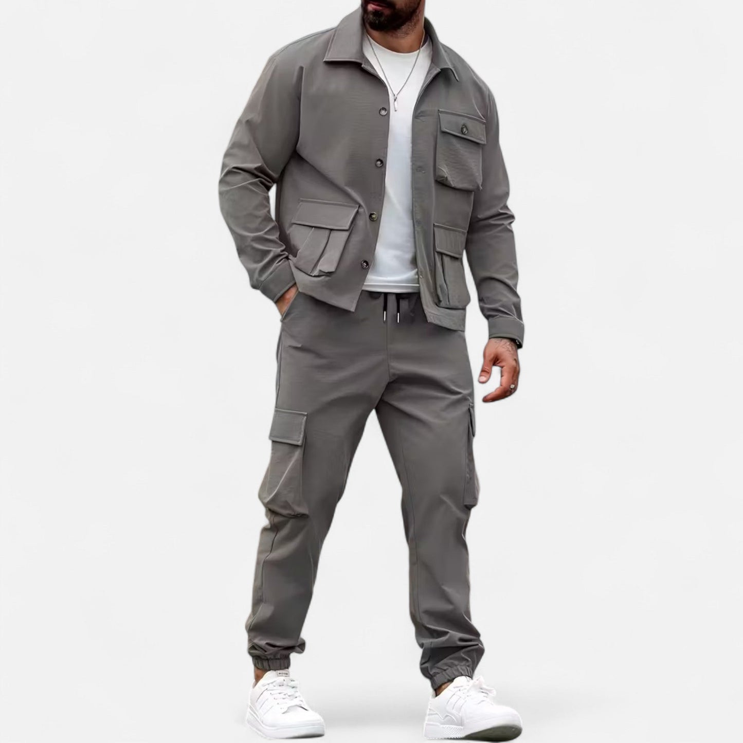 Ambrose | Ensemble Homme Casual Workwear à Poches Multiples avec Jogger à Taille Ajustable