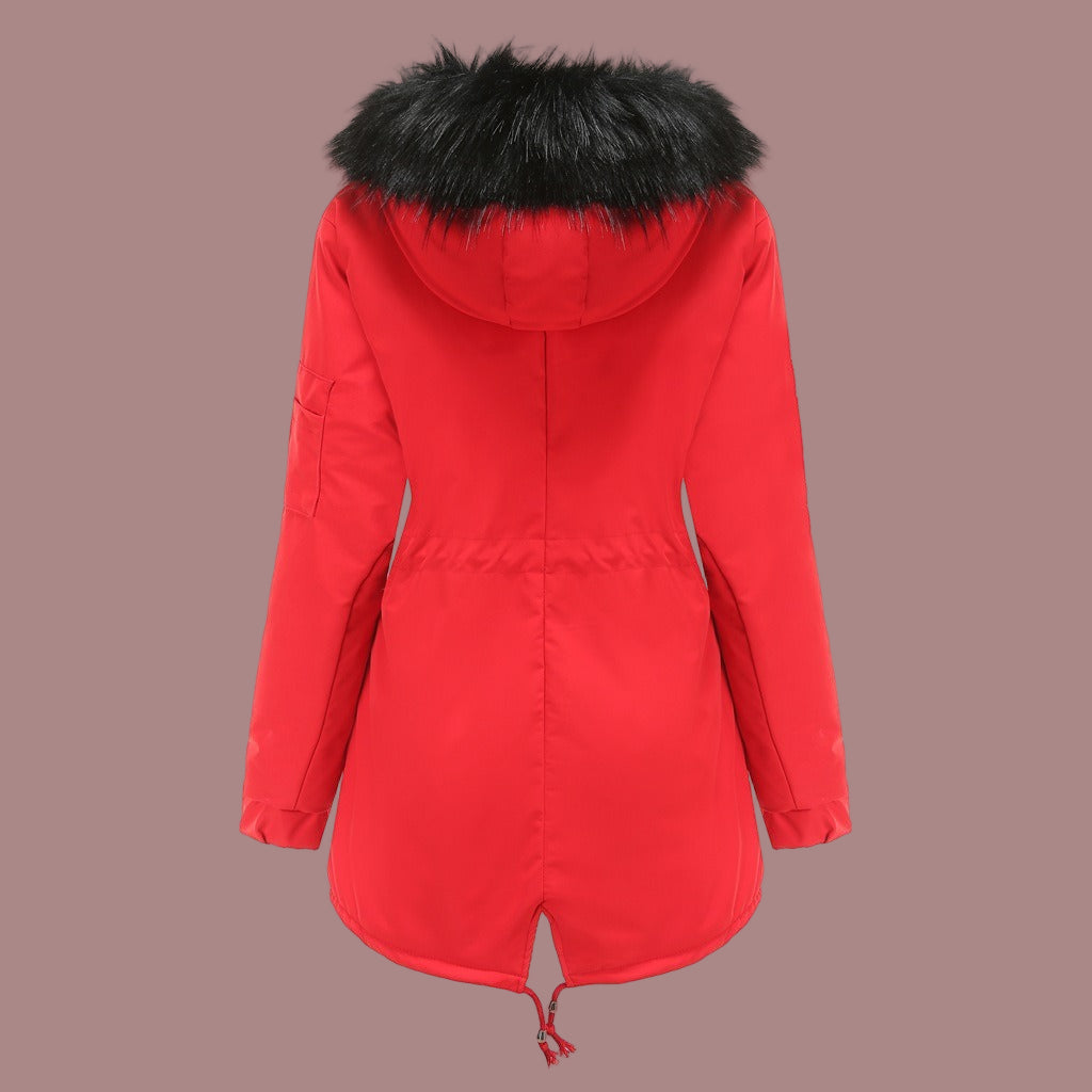 Geneviève | Parka Femme Imperméable avec Capuche et Taille Ajustable