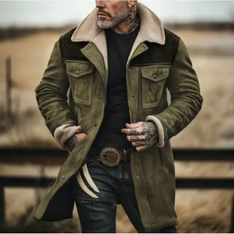 Casimir | Manteau Homme Relaxed Fit avec Col et Poignets Plush, Fermeture à Boutons et Poches Pratiques