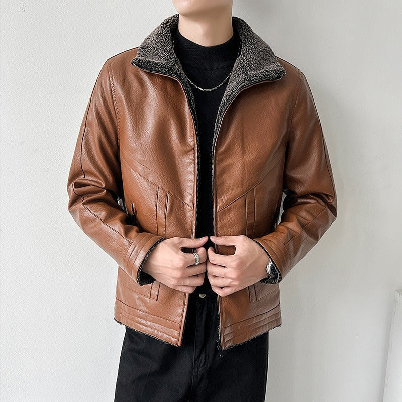 Cillian | Veste Homme Bomber Similicuir, Coupe Relax, Doublure Chaude & Fermeture Zip Complète