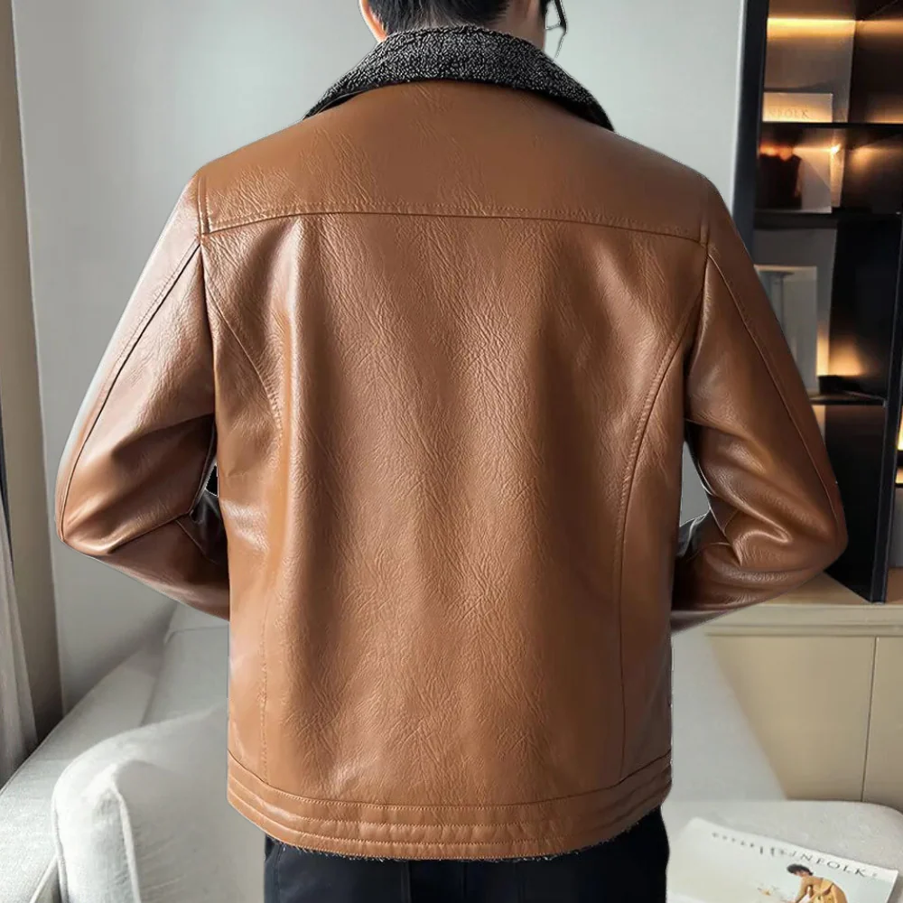 Cillian | Veste Homme Bomber Similicuir, Coupe Relax, Doublure Chaude & Fermeture Zip Complète