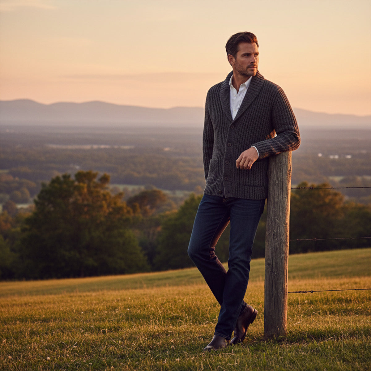 Cardigan Homme Structuré avec Revers – Style, Confort et Polyvalence