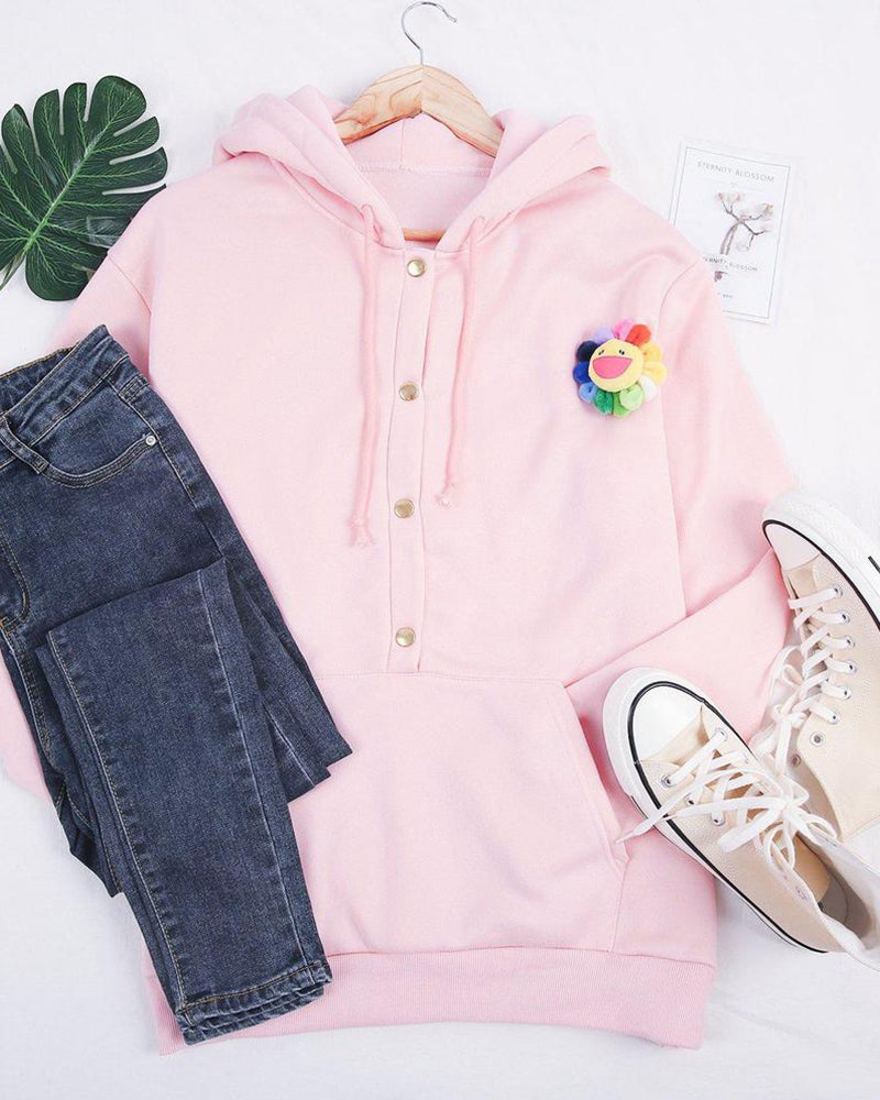 Bleuette | Hoodie Rose Confortable à Capuche avec Poches Kangourou pour Femmes