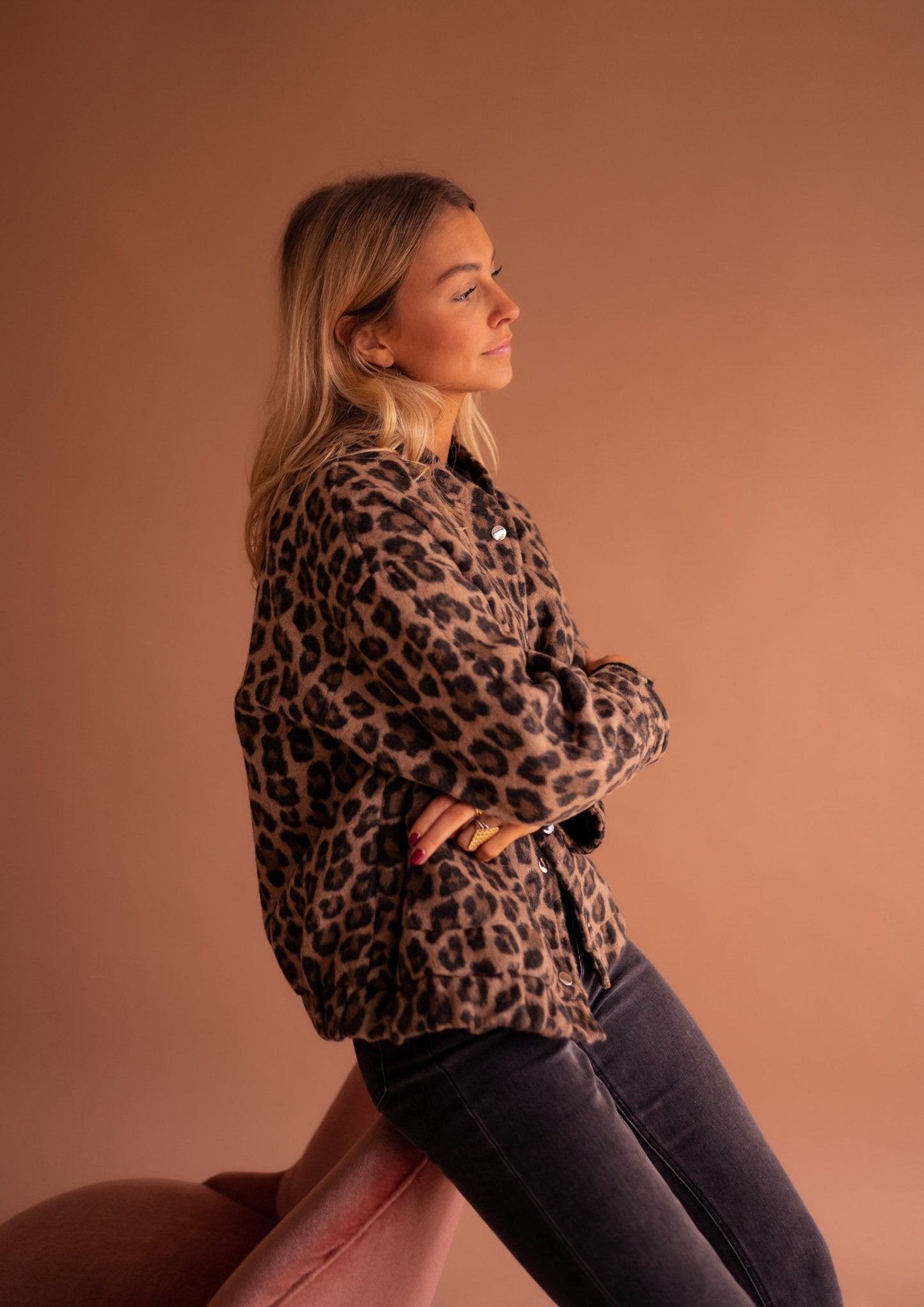 Bérangère-Lou | Veste Femme Stylée Imprimé Léopard Boutonnée