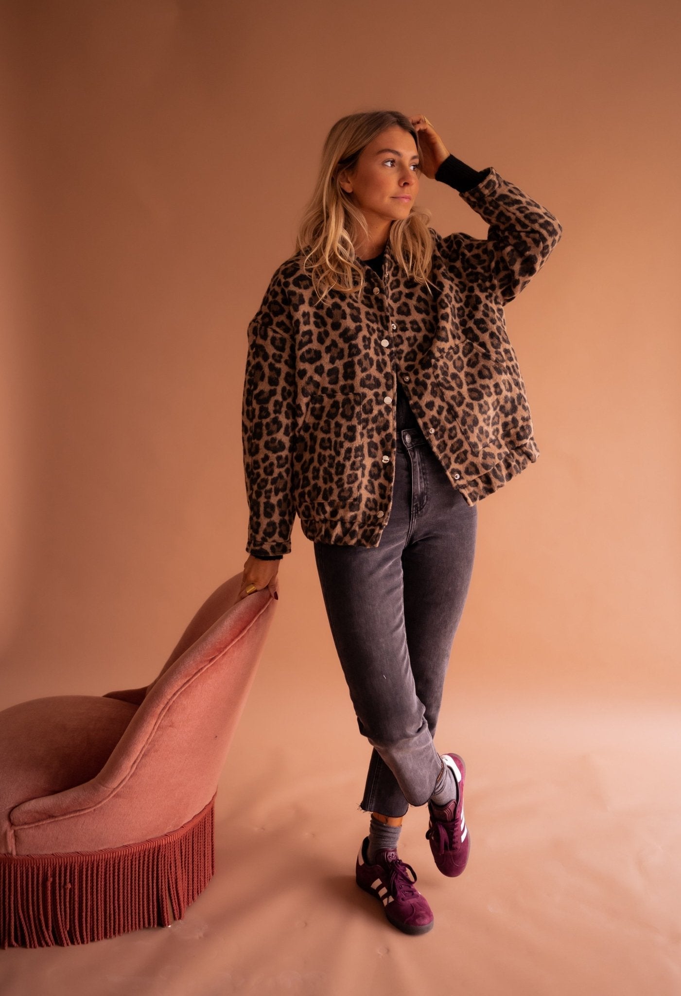 Bérangère-Lou | Veste Femme Stylée Imprimé Léopard Boutonnée