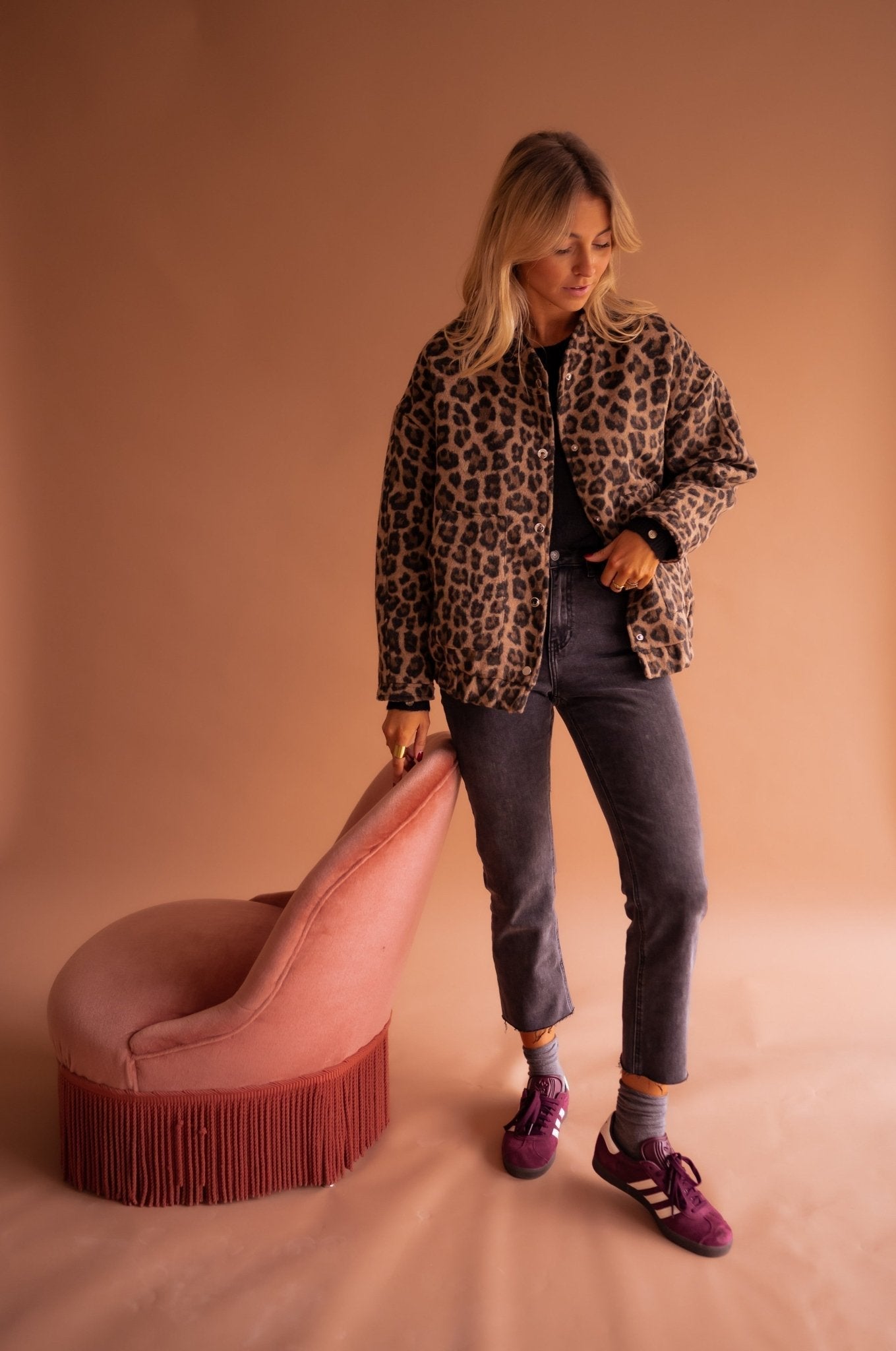 Bérangère-Lou | Veste Femme Stylée Imprimé Léopard Boutonnée