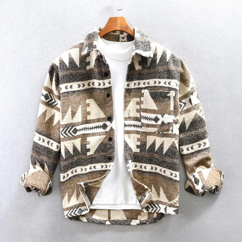 Liam | Veste vintage à imprimé avec boutons pour homme