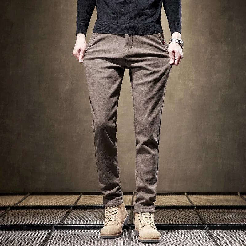 Westcott | Pantalon Homme Velours Côtelé Doublé Polaire Slim Fit Style Décontracté Chaud
