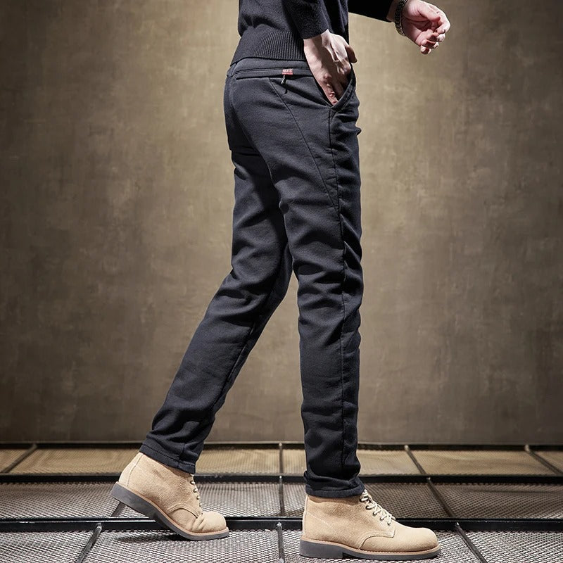 Westcott | Pantalon Homme Velours Côtelé Doublé Polaire Slim Fit Style Décontracté Chaud