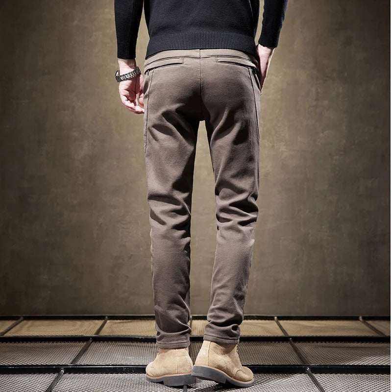 Westcott | Pantalon Homme Velours Côtelé Doublé Polaire Slim Fit Style Décontracté Chaud