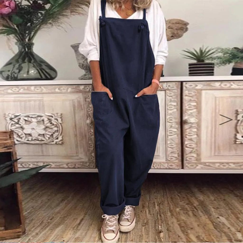 Brisande | Combinaison Femme Sans Manches à Jambe Large, Coupe Ample en Coton & Lin