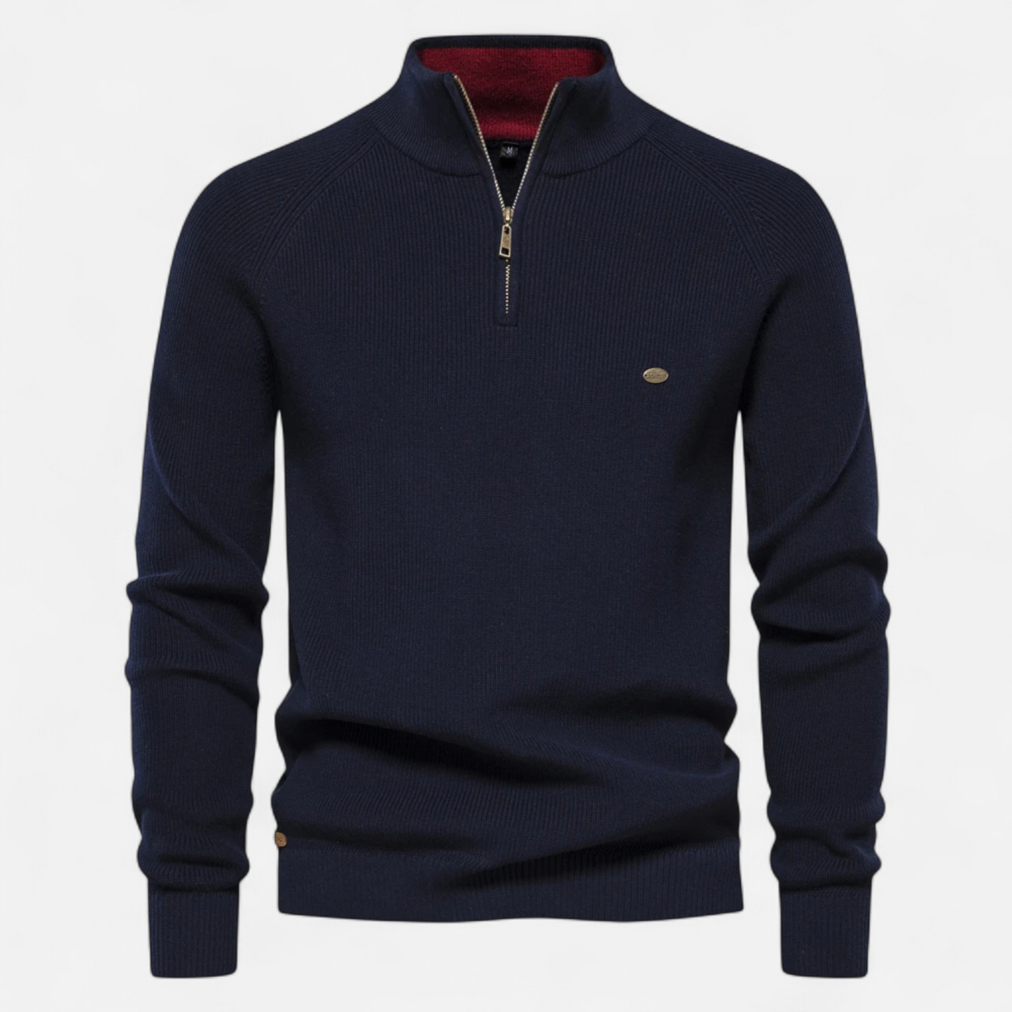 Calen | Pull Homme Col Montant Zippé en Coton Tricot Raffiné