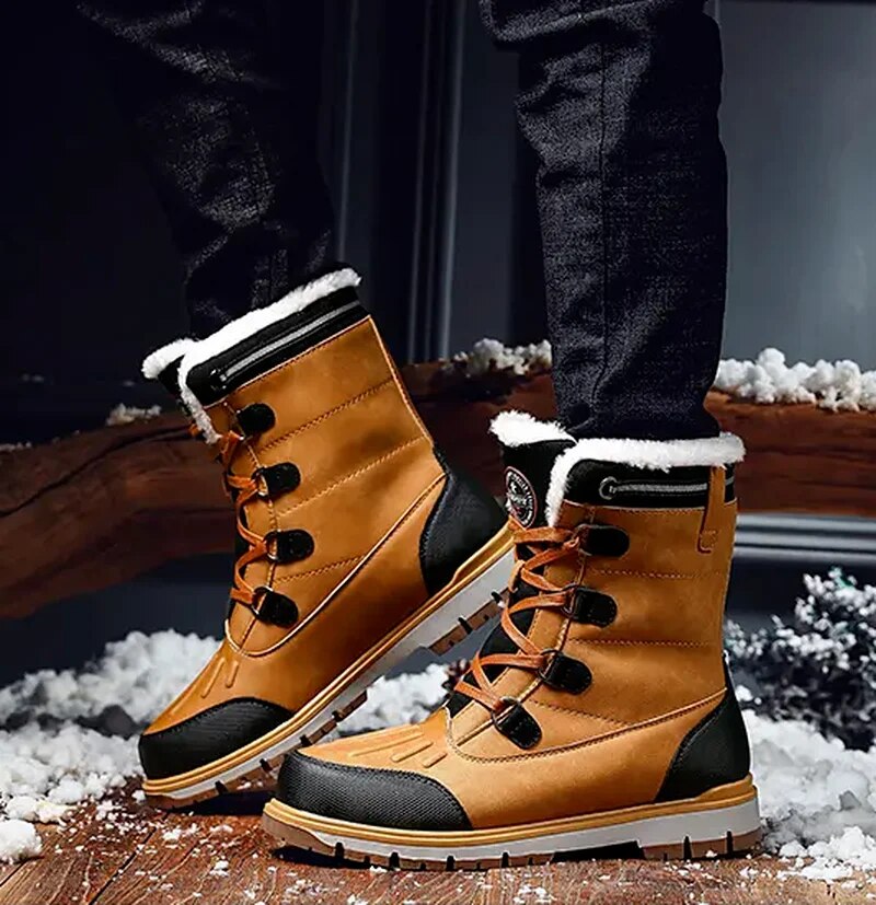 Valryn | Chaussures d’Hiver Homme, Bottes Mi-Hautes avec Lacets et Doublure Chaude