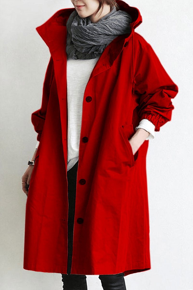 Rœllie | Trench Long en Coton Femme – Coupe Relax & Résistant au Vent