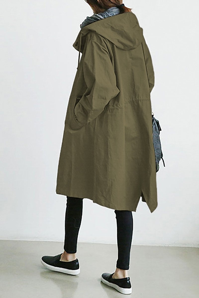 Rœllie | Trench Long en Coton Femme – Coupe Relax & Résistant au Vent