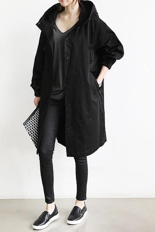 Rœllie | Trench Long en Coton Femme – Coupe Relax & Résistant au Vent