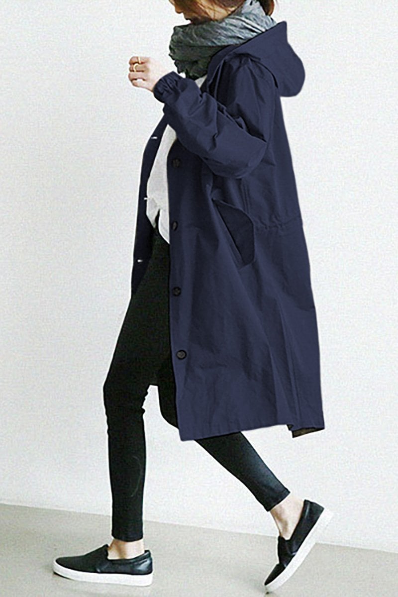 Rœllie | Trench Long en Coton Femme – Coupe Relax & Résistant au Vent