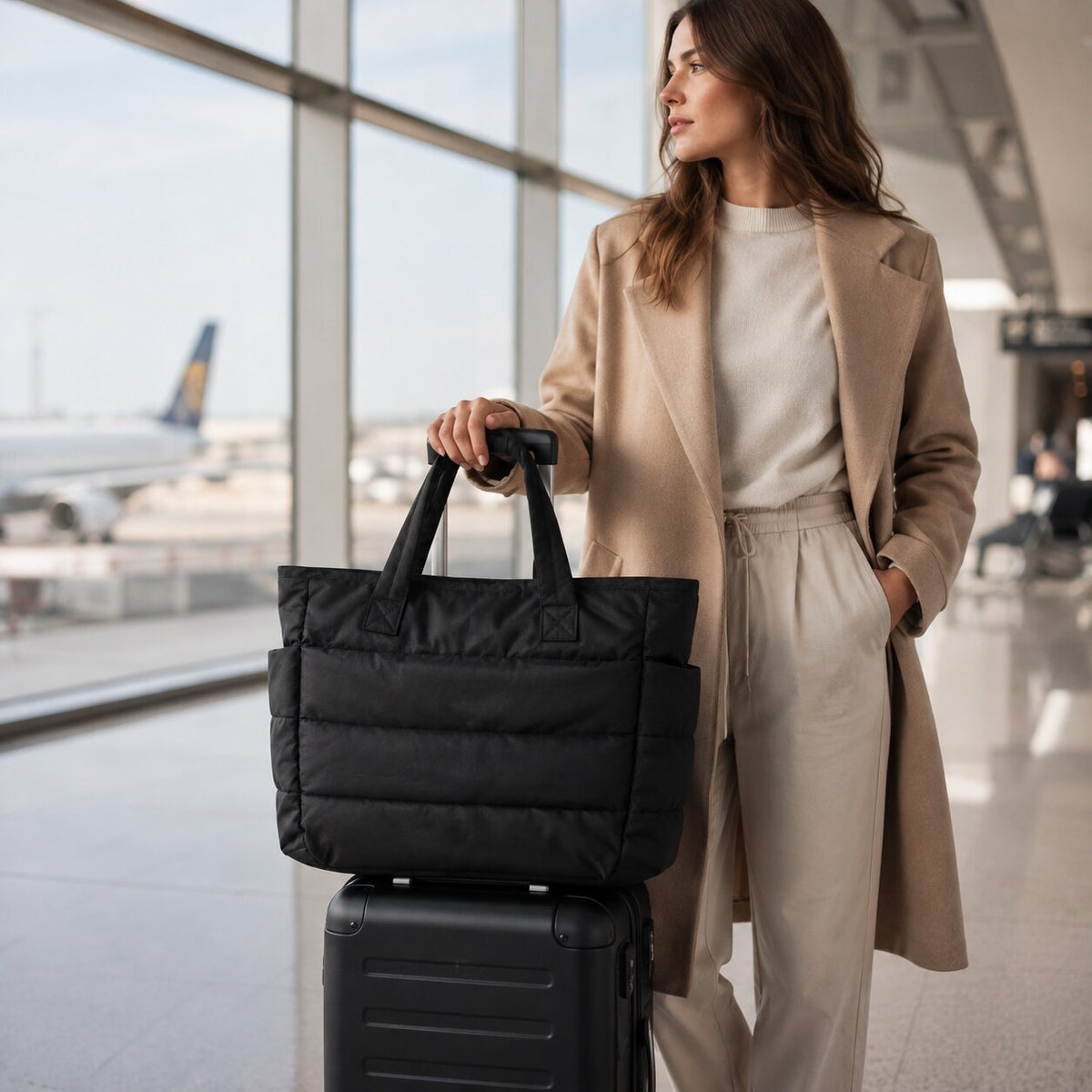 PuffLiora™ | Damen Puffer Schultertasche mit Reißverschluss und verstellbarem Riemen