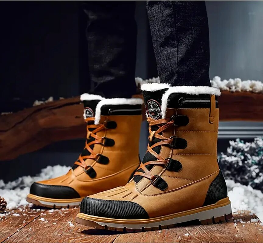 Valryn | Chaussures d’Hiver Homme, Bottes Mi-Hautes avec Lacets et Doublure Chaude