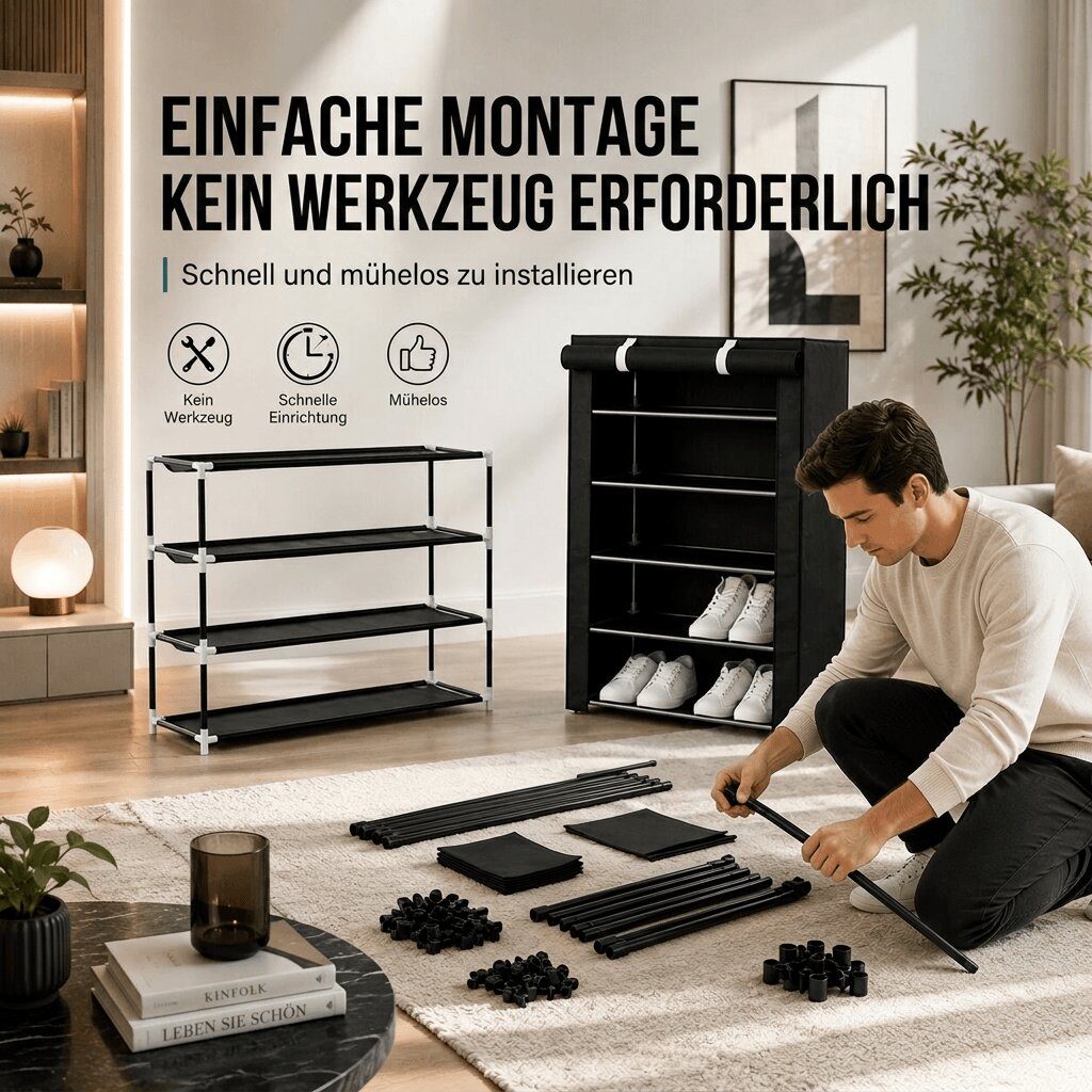 SchuhOrdina™ | Freistehender Schuhschrank mit Reißverschluss und Staubschutz