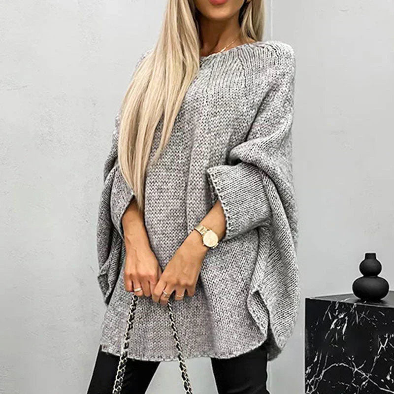 Adeline | Pull Chunky Knit Femme Oversize à Col Bateau, Maille Épaisse et Style Décontracté