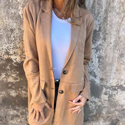 Azilène | Manteau Classique Mi-Long Femme à Col Revers, Coupe Simple et Élégante
