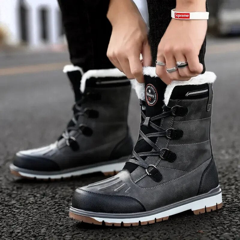 Valryn | Chaussures d’Hiver Homme, Bottes Mi-Hautes avec Lacets et Doublure Chaude