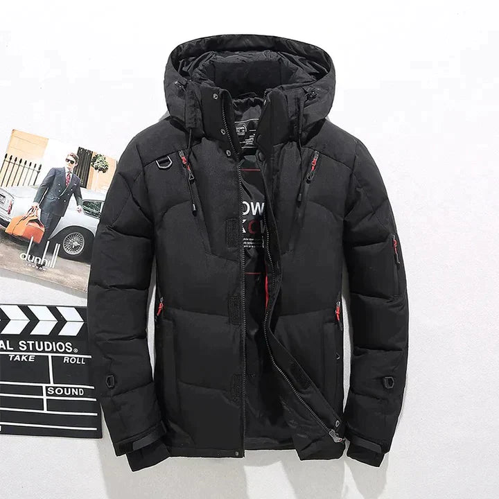 Carlos | Veste Homme Hiver Matelassée avec Col Montant Zippé et Style Élégant