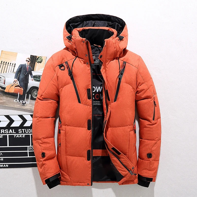 Bruno | Veste d'Hiver Épaisse à Capuche pour Homme avec Fermeture Éclair et Poches