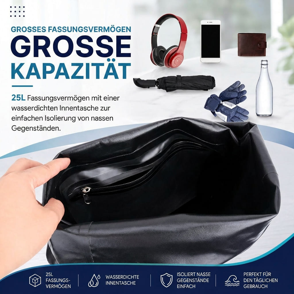 AquaTrek™ | Wasserabweisender Outdoor-Rucksack mit Reißverschlussfach