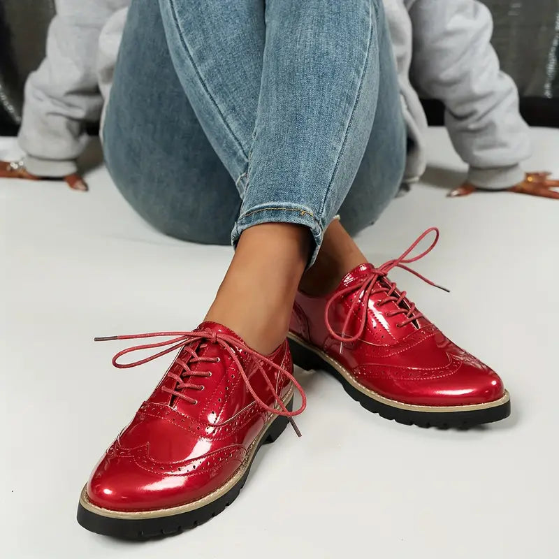 Lucienne | Chaussures Femme Vernies à Lacets, Élégantes et Stylées pour Occasions Formelles
