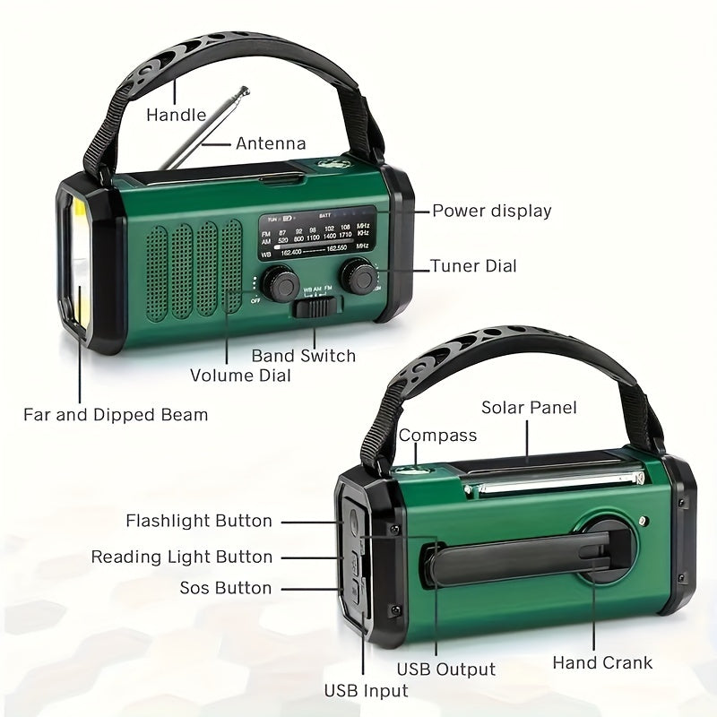 StormMate X10™ | Multifunktionales Notfallradio mit Solar, Handkurbel und 10.000-mAh-Akku