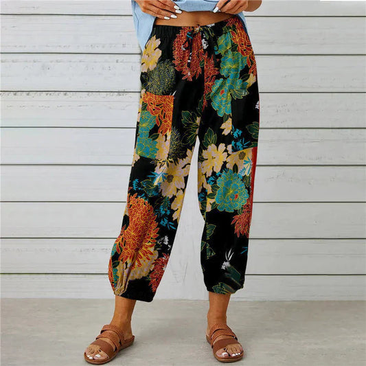Arabelle | Pantalon Femme à Imprimé Fleuri - Coupe Décontractée et Légère pour Jours de Détente