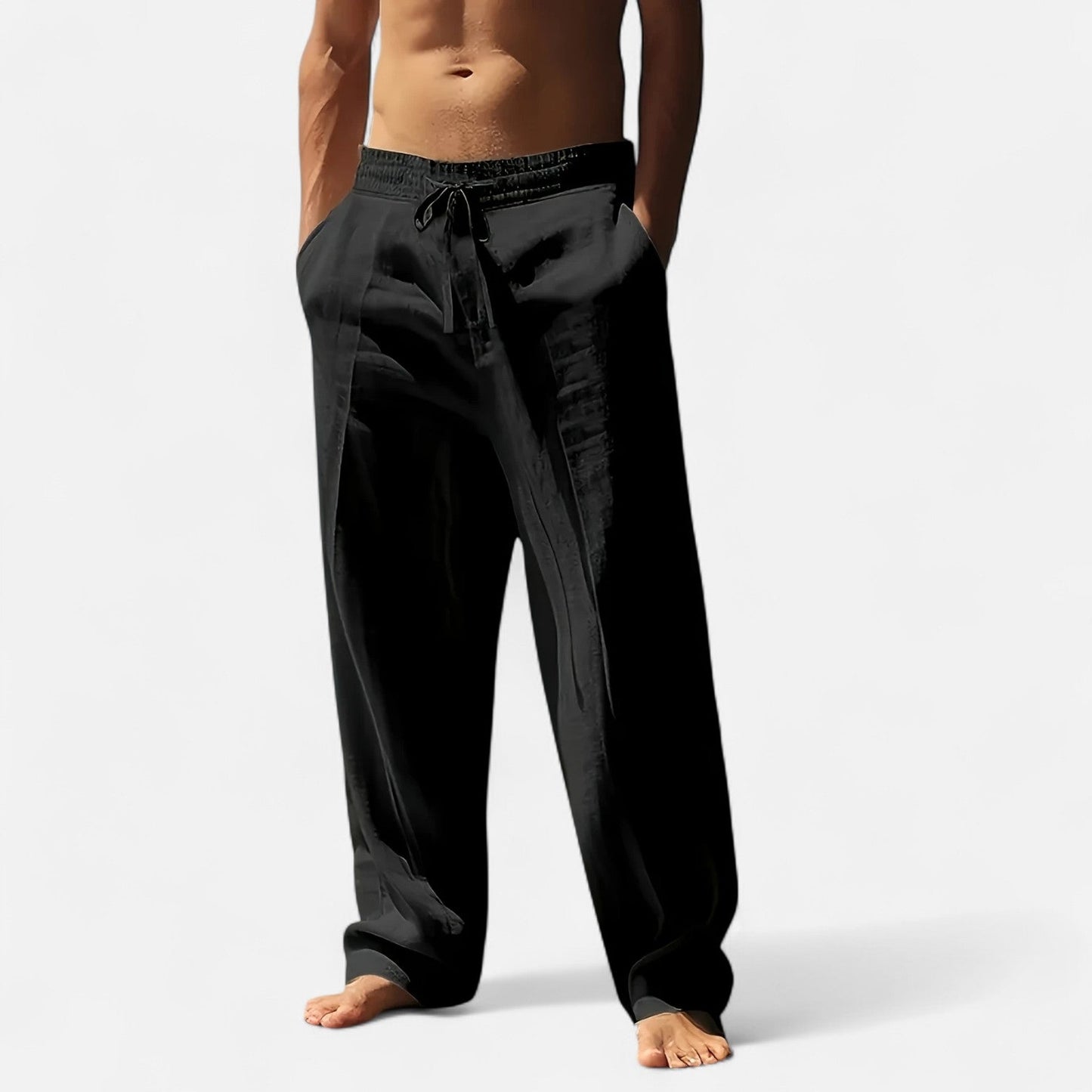 Cedric | Pantalon Homme Lin Détente Taille Élastique Confort Riviera