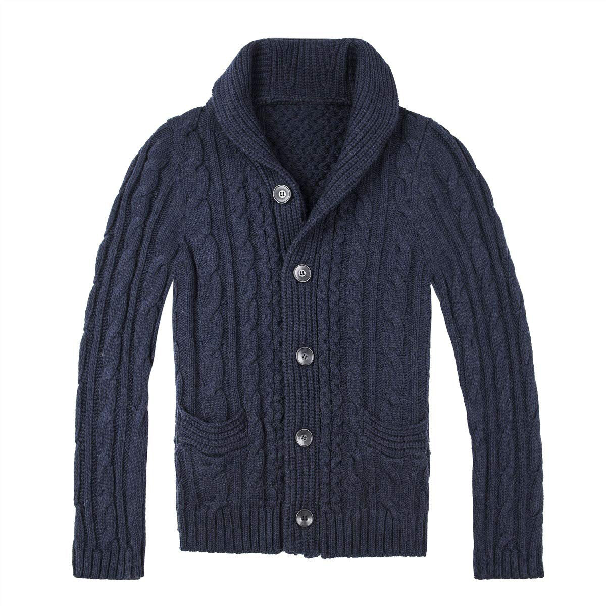 Men’s Cable Knit Cardigan | Gilet Homme Zopfmuster avec Poches Pratiques