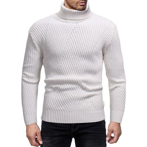Knitted Sweater Homme | Pull Tricoté à Col Roulé Moderne et Aspect Structuré