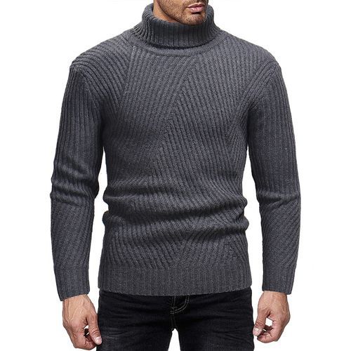 Knitted Sweater Homme | Pull Tricoté à Col Roulé Moderne et Aspect Structuré