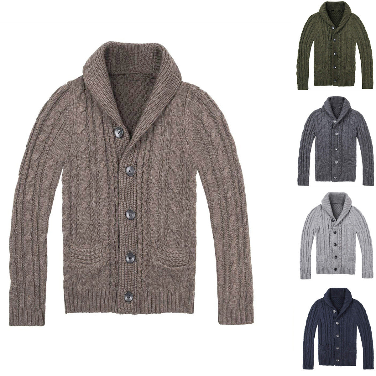 Men’s Cable Knit Cardigan | Gilet Homme Zopfmuster avec Poches Pratiques