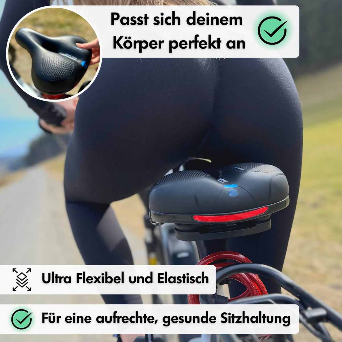 RideCushion™ | Ergonomischer Fahrradsattel mit Gel-Polsterung für mehr Komfort