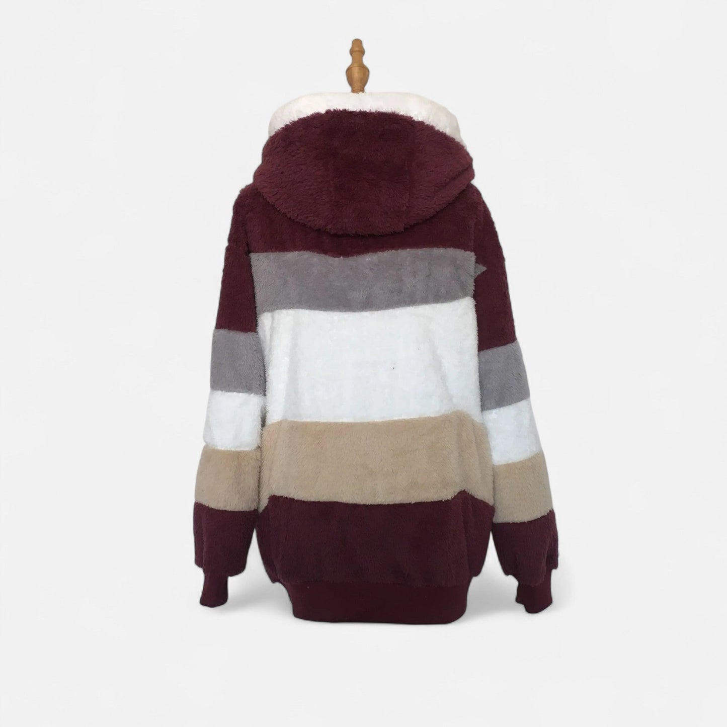 Maïwenn | Veste Femme Oversized à Capuche Rayée Automne Hiver