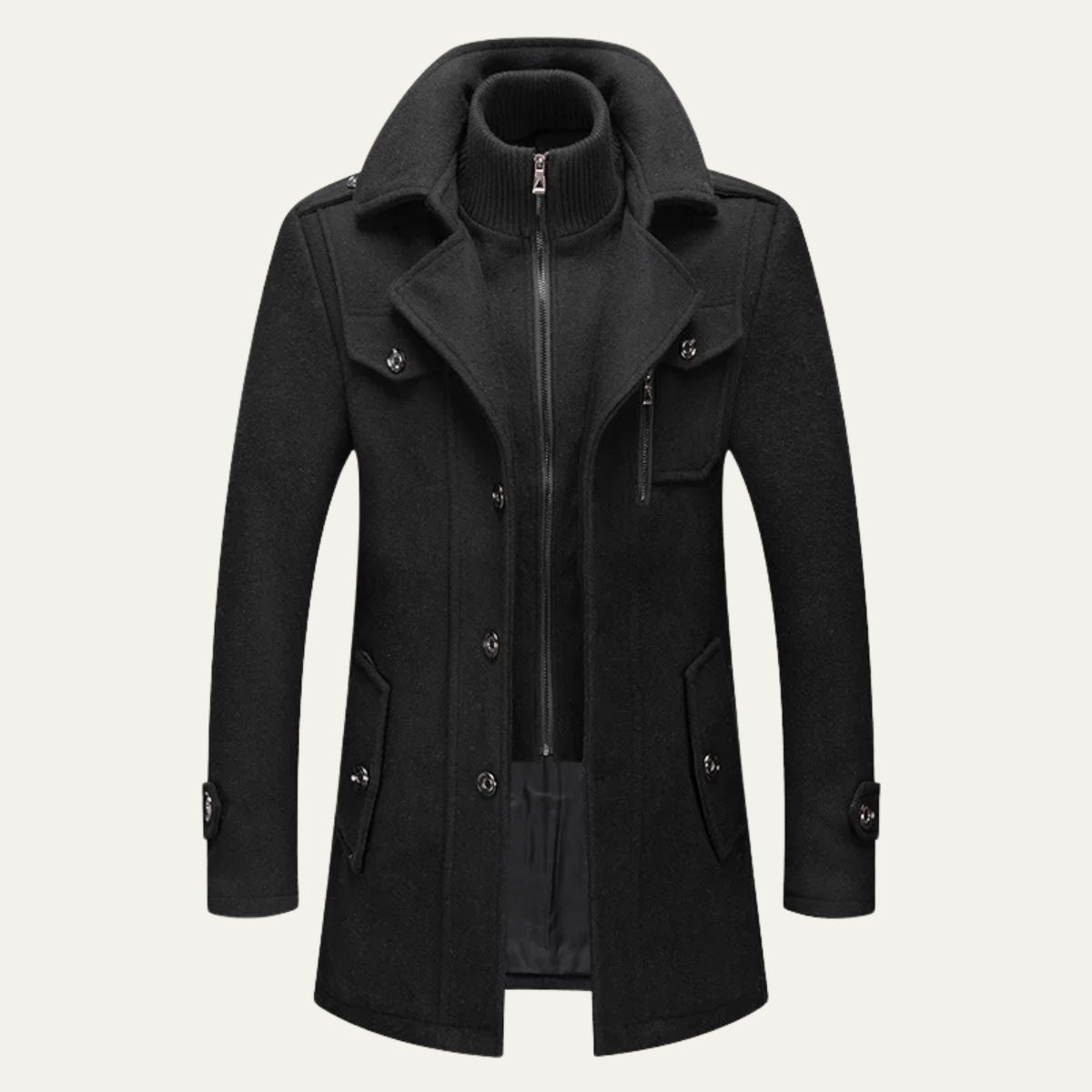 Trench Coat en Laine Homme Long et Élégant