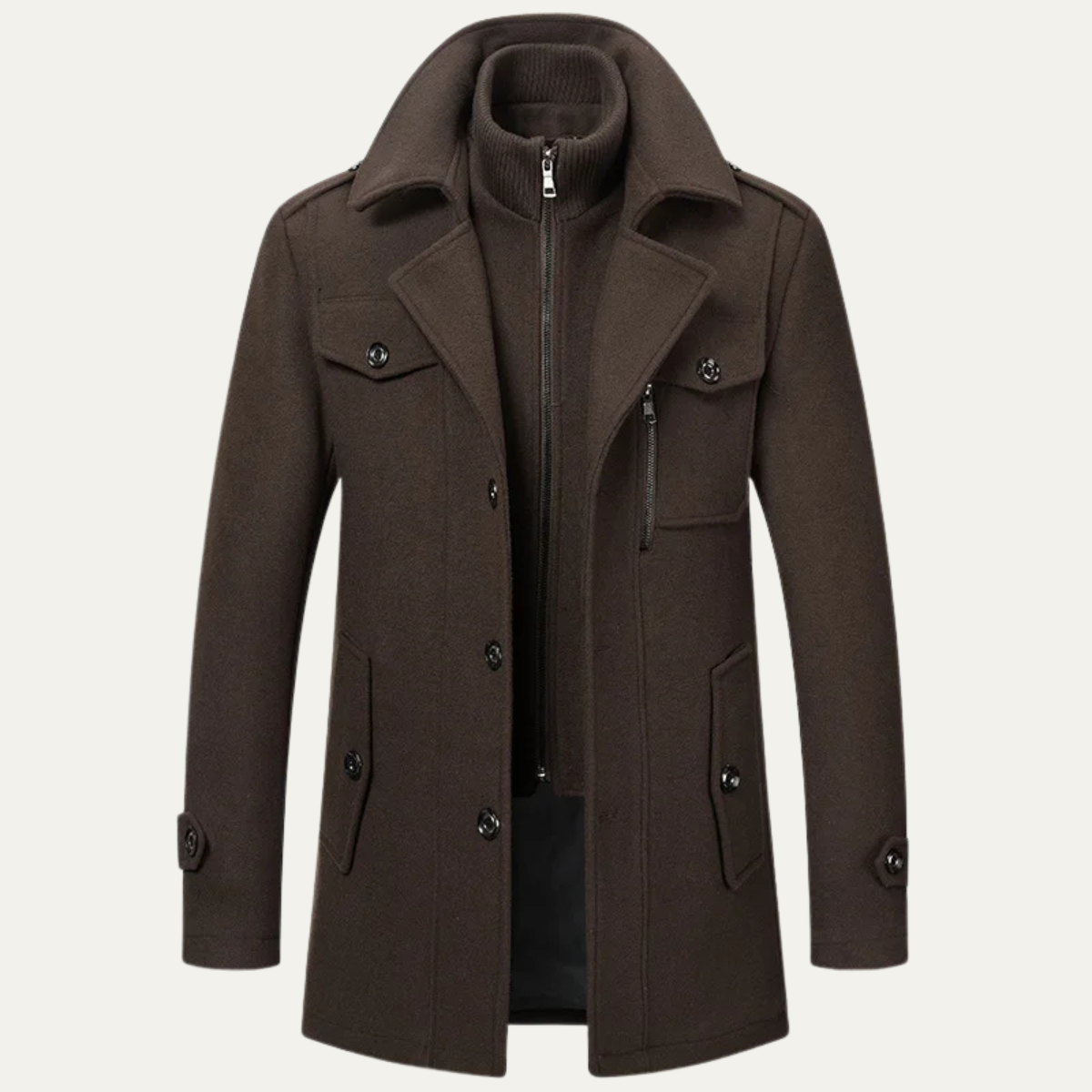 Trench Coat en Laine Homme Long et Élégant