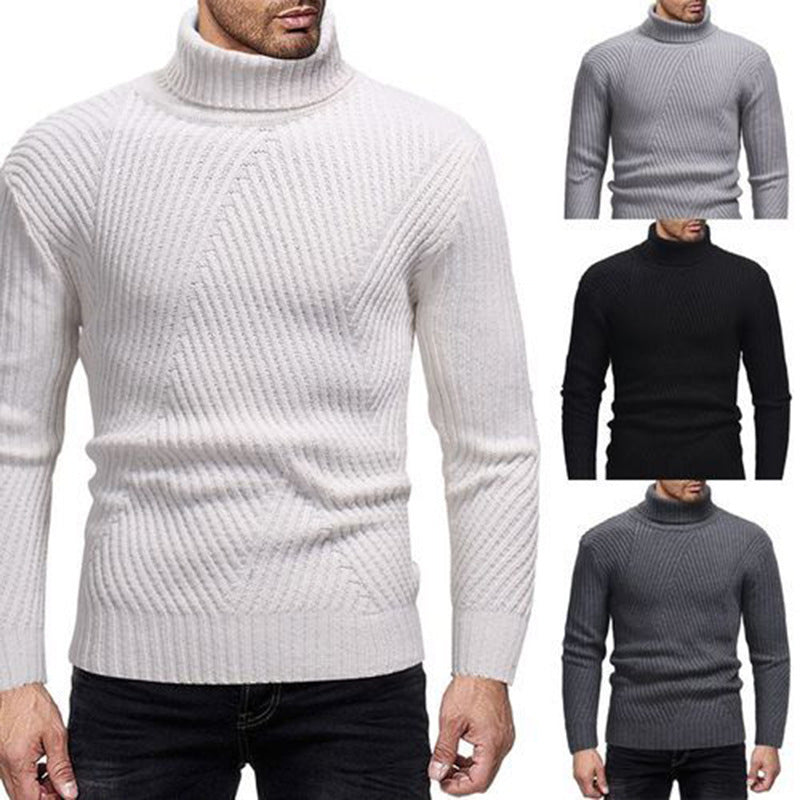 Knitted Sweater Homme | Pull Tricoté à Col Roulé Moderne et Aspect Structuré