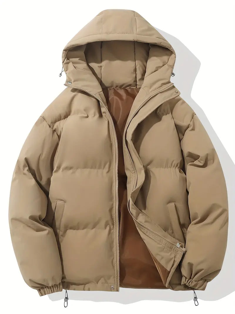Veste Matelassée Homme avec Capuche et Fermeture Éclair