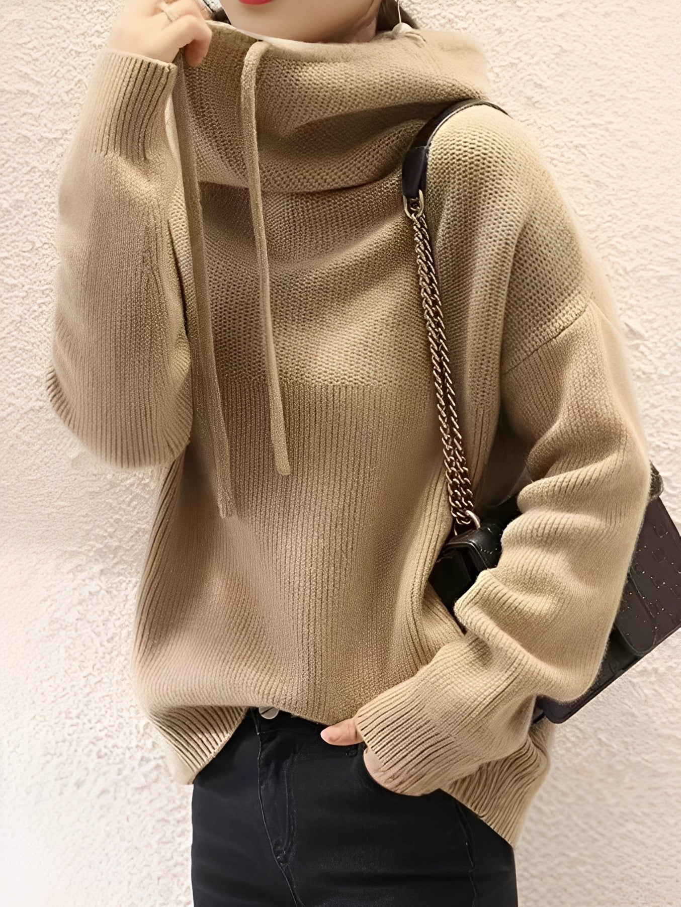 Pull Col Roulé Femme en Tricot Doux