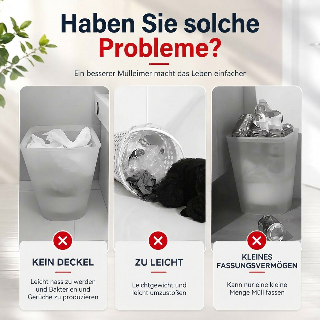 FrischDeckel™ | 15-Liter-Mülleimer mit Klappdeckel und Geruchsschutz